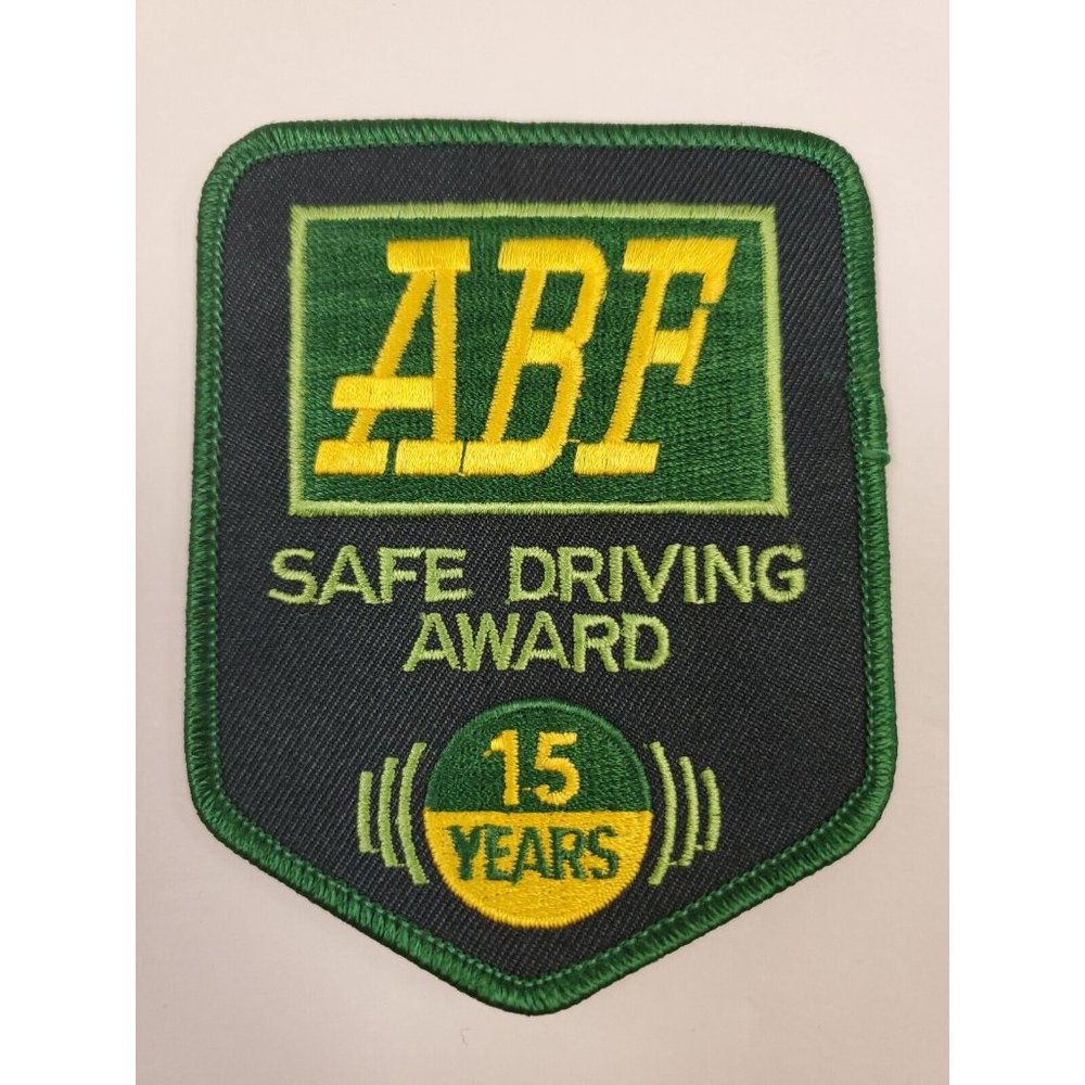 ABF truck driver patch "safe driving award" 15 years 3-7/8 X 3 inches